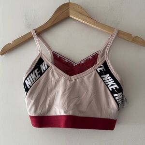Nike Indy Logo Pink and Red Sports Bra